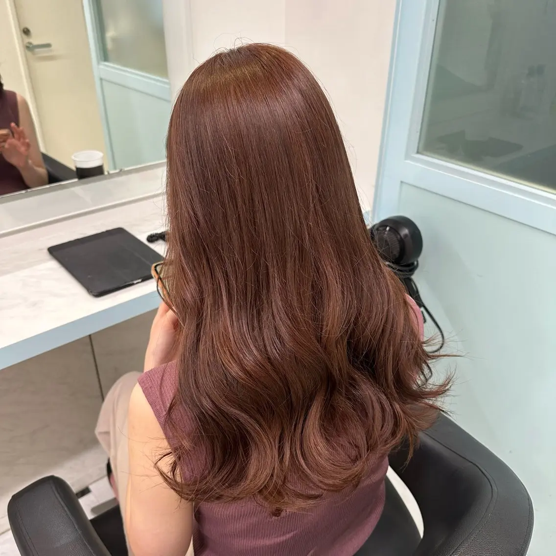 セミロング カラー ヘアカラー トリートメント ヘッドスパ ヘアセット 暖色🩷透明感カラー ♡Maika♡のヘアスタイル