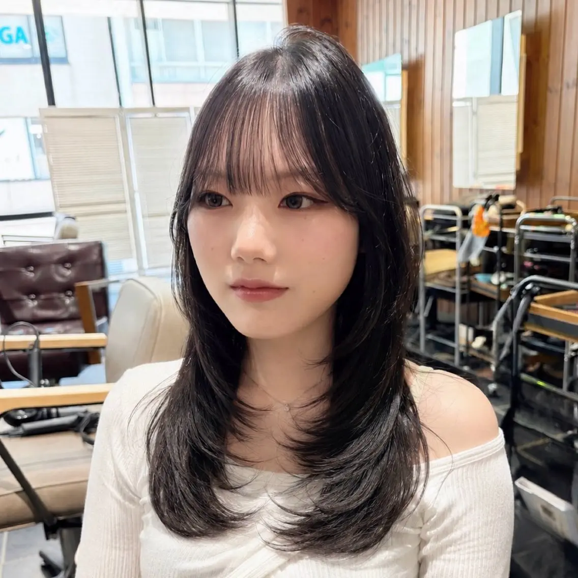 セミロング レイヤーカット カット ヘアカラー トリートメント ruen大分駅店/ chitoseのヘアスタイル