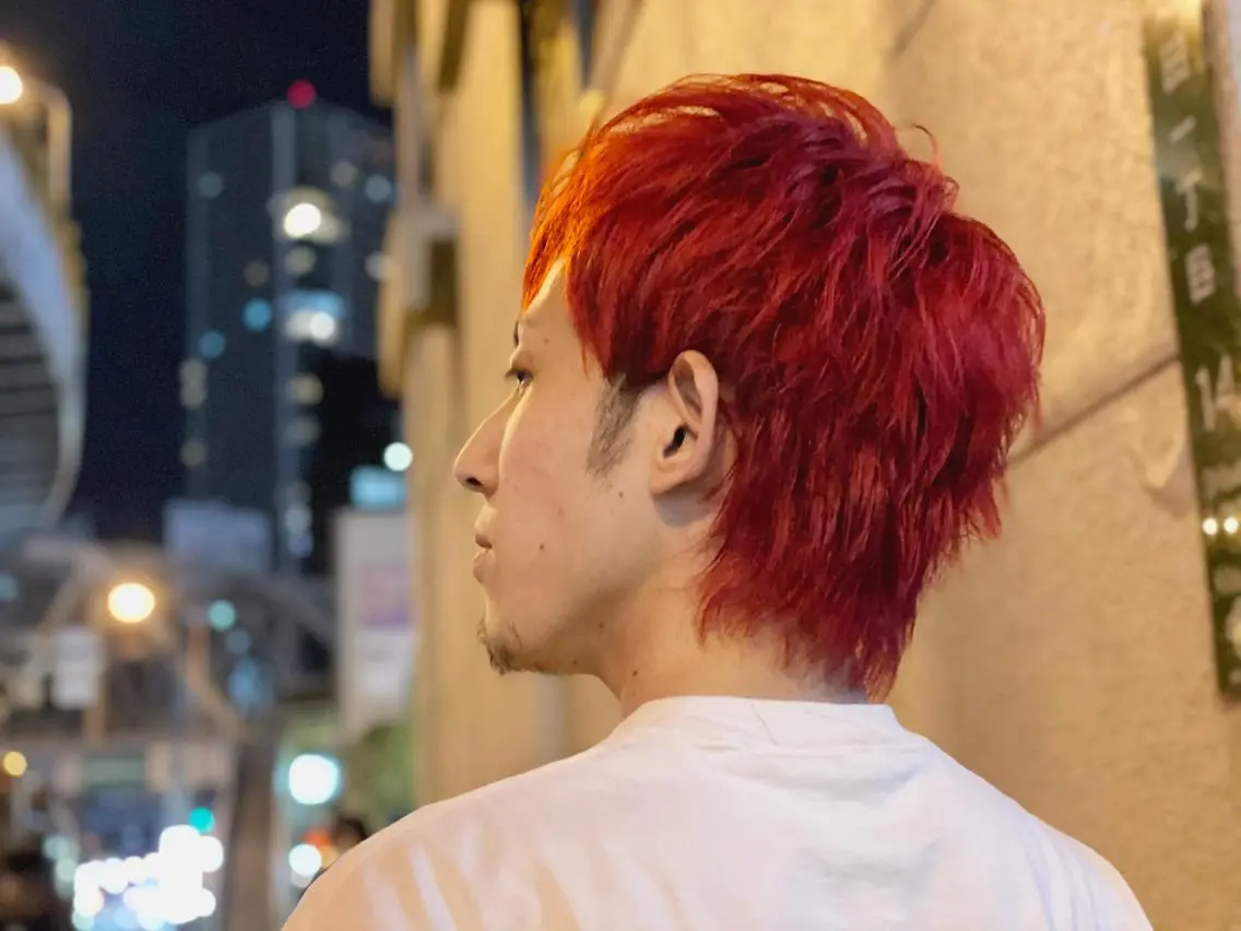 ショート カラー メンズ レッドカラー 中野　恭佑 メンズ美容師のヘアスタイル