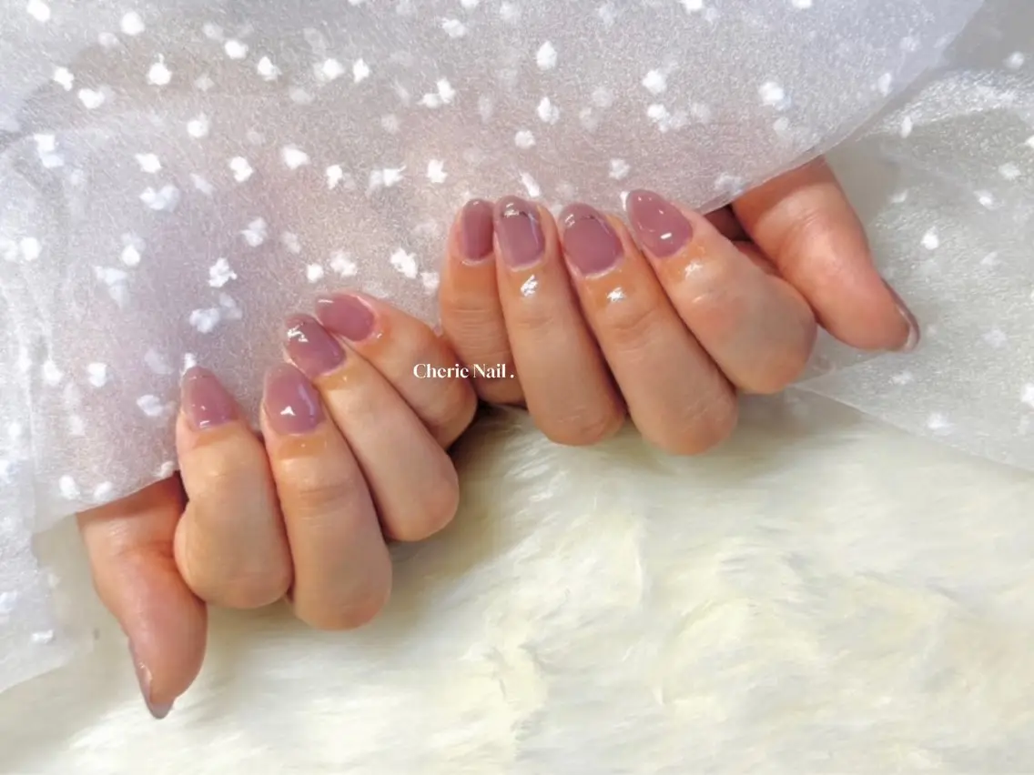 ネイル ゴールド ミラーネイル ワンカラーネイル ピンク Cherie Nailのネイルデザイン