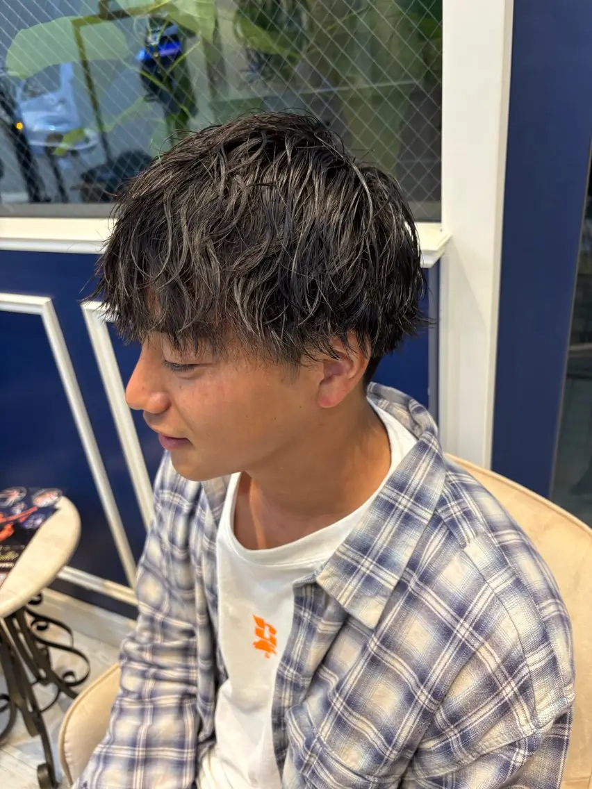 メンズ メンズパーマ 波巻きパーマ カット パーマ 大槻 ハルカのヘアスタイル