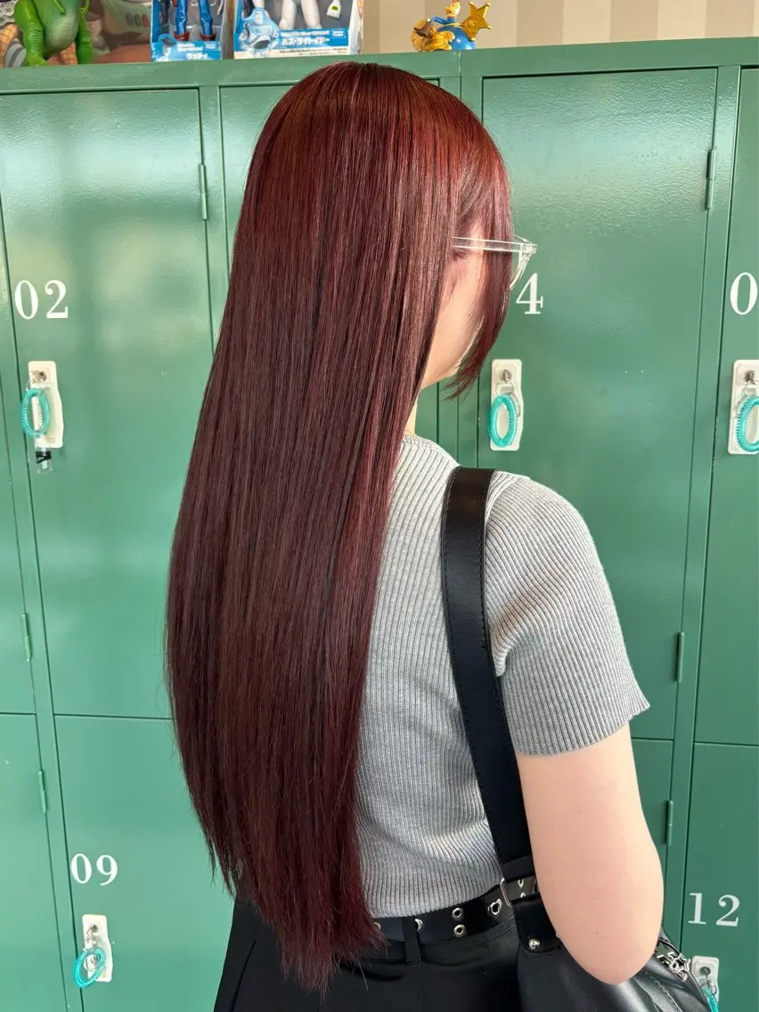 ロング カラー レッドカラー ヘアカラー 佐野 清良‎🍒♡のヘアスタイル