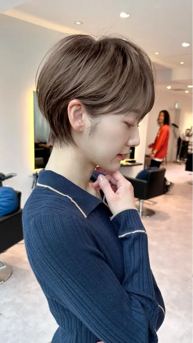 ショート 耳かけショート⛌似 合わせカラー🌟荒砂のヘアスタイル