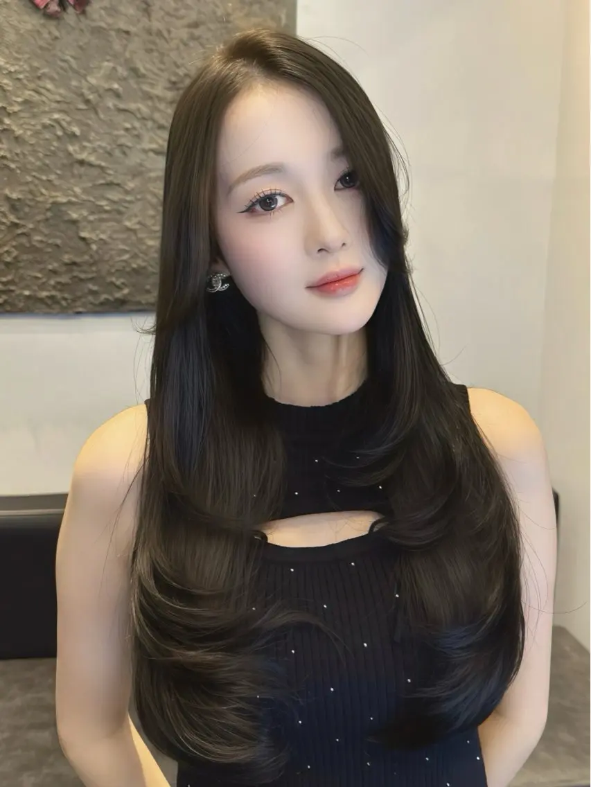 ワンカール🇰🇷韓国セッティングパーマ撮影モデルクーポン🎫レイヤーカット、根本矯正、無重力パーマ✨Cカールスタイル✨の写真