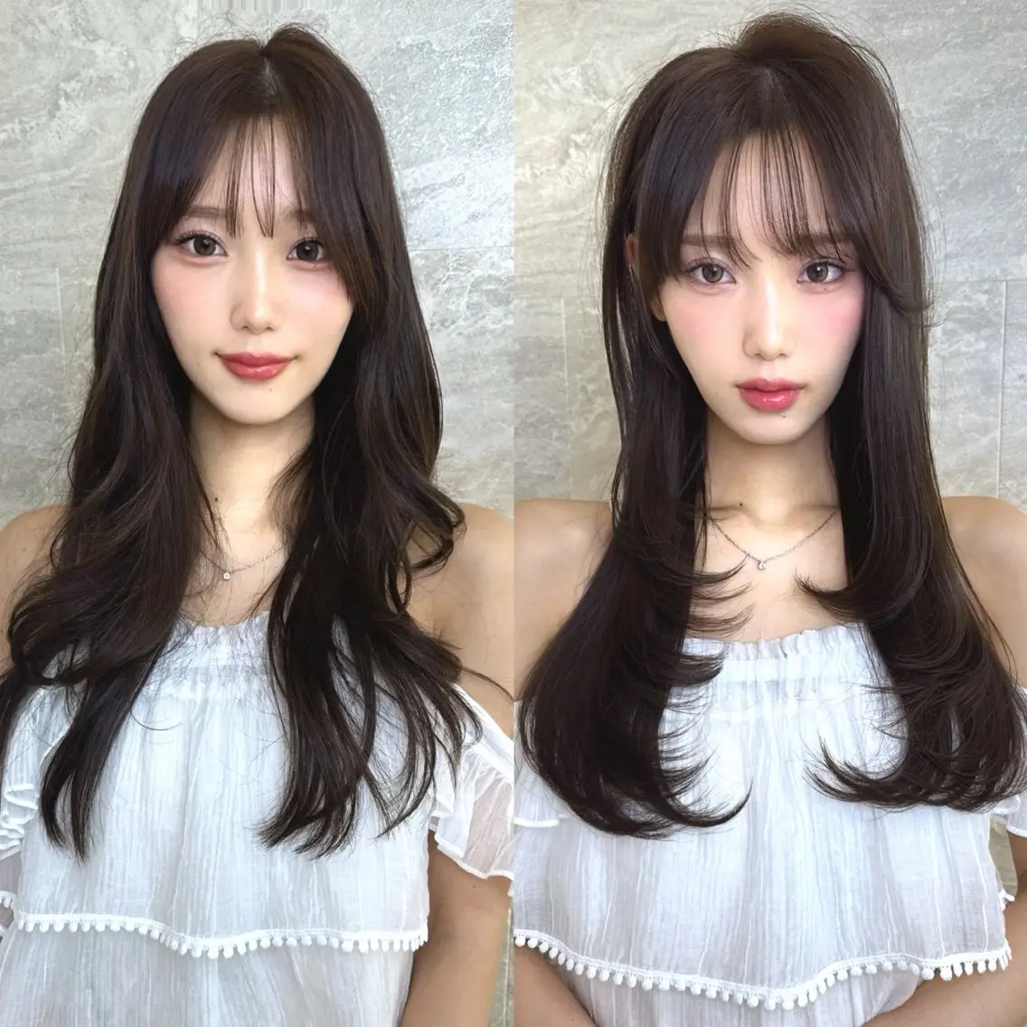 セミロング ヘアカラー トリートメント 韓国レイヤー🌸 艶髪🫧池袋/礼二郎のヘアスタイル