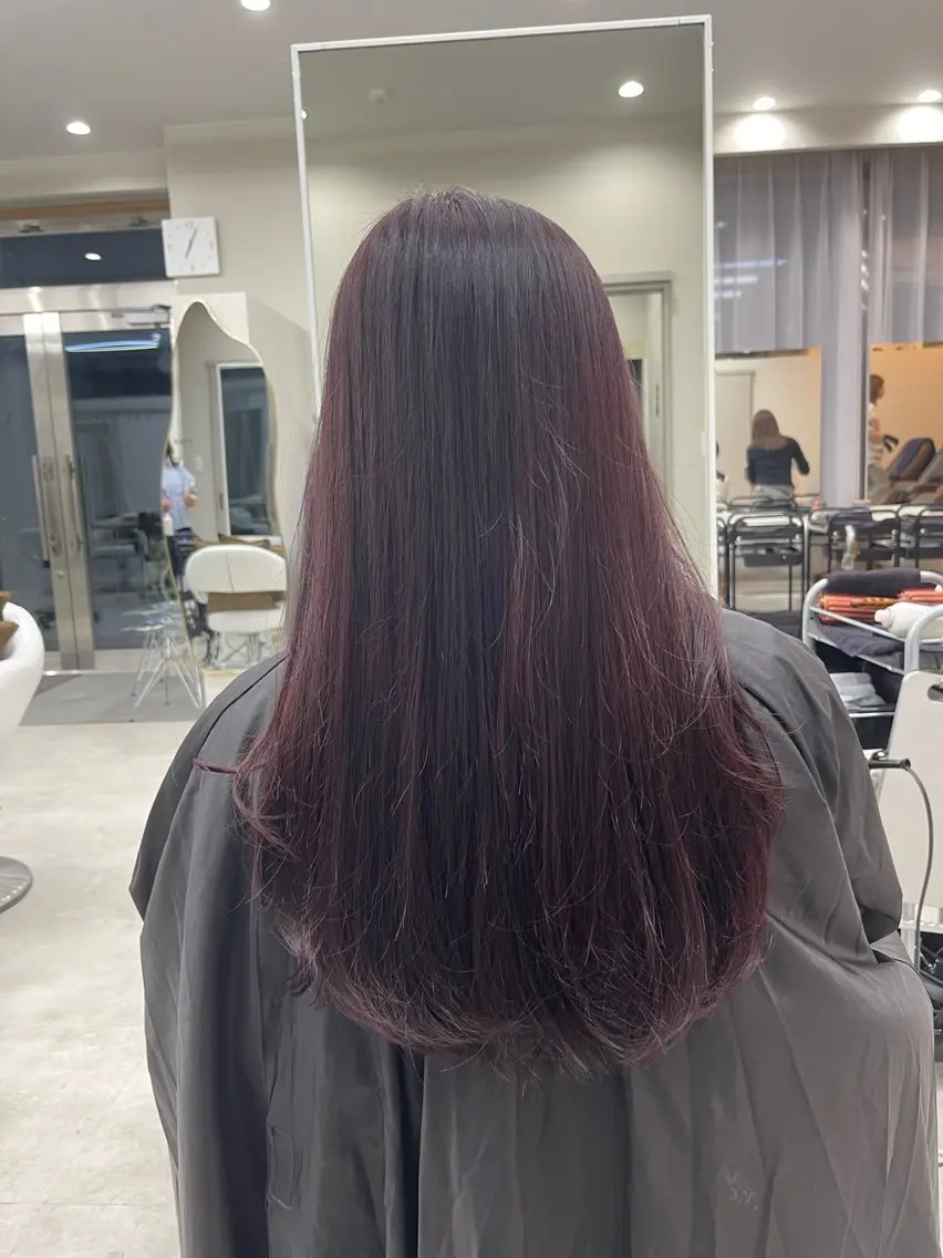 セミロング パープルカラー 透明感カラー⭐️ Takumaのヘアスタイル