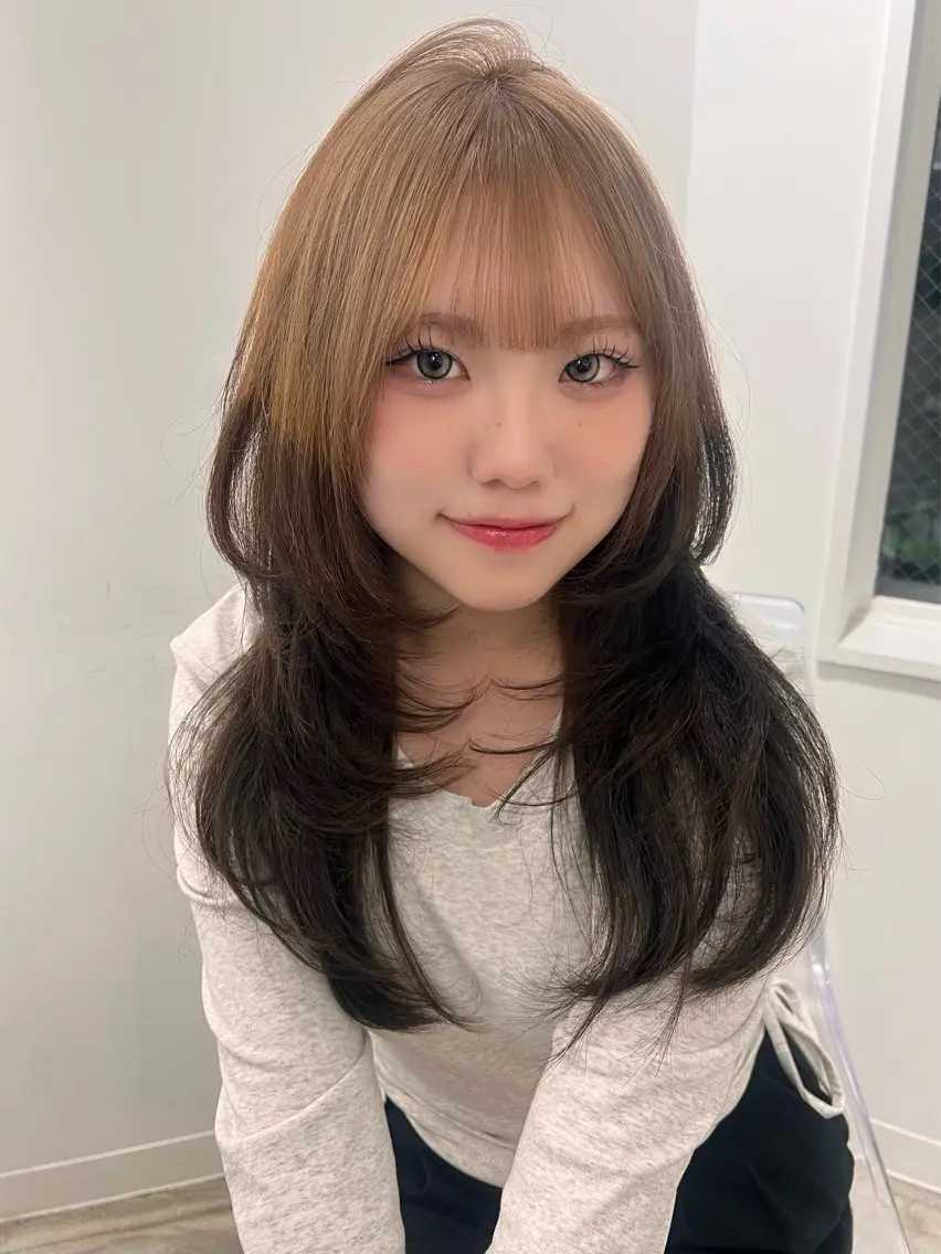 ロング ボブ レイヤーカット カット 新宿❤︎ヘアセット ♡YUME🍀のヘアスタイル