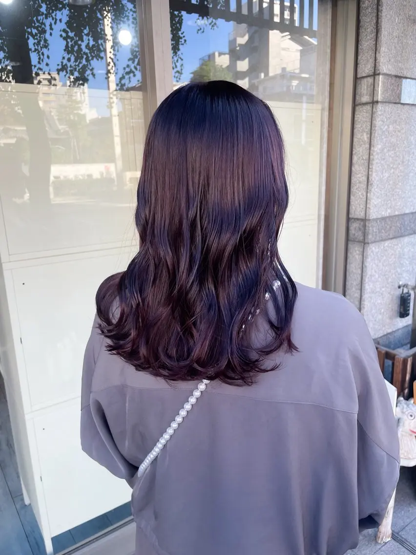 セミロング カラー ディープラベンダー ラベンダーカラー ヘアカラー トリートメント イワタ マハ/ minim hairのヘアスタイル