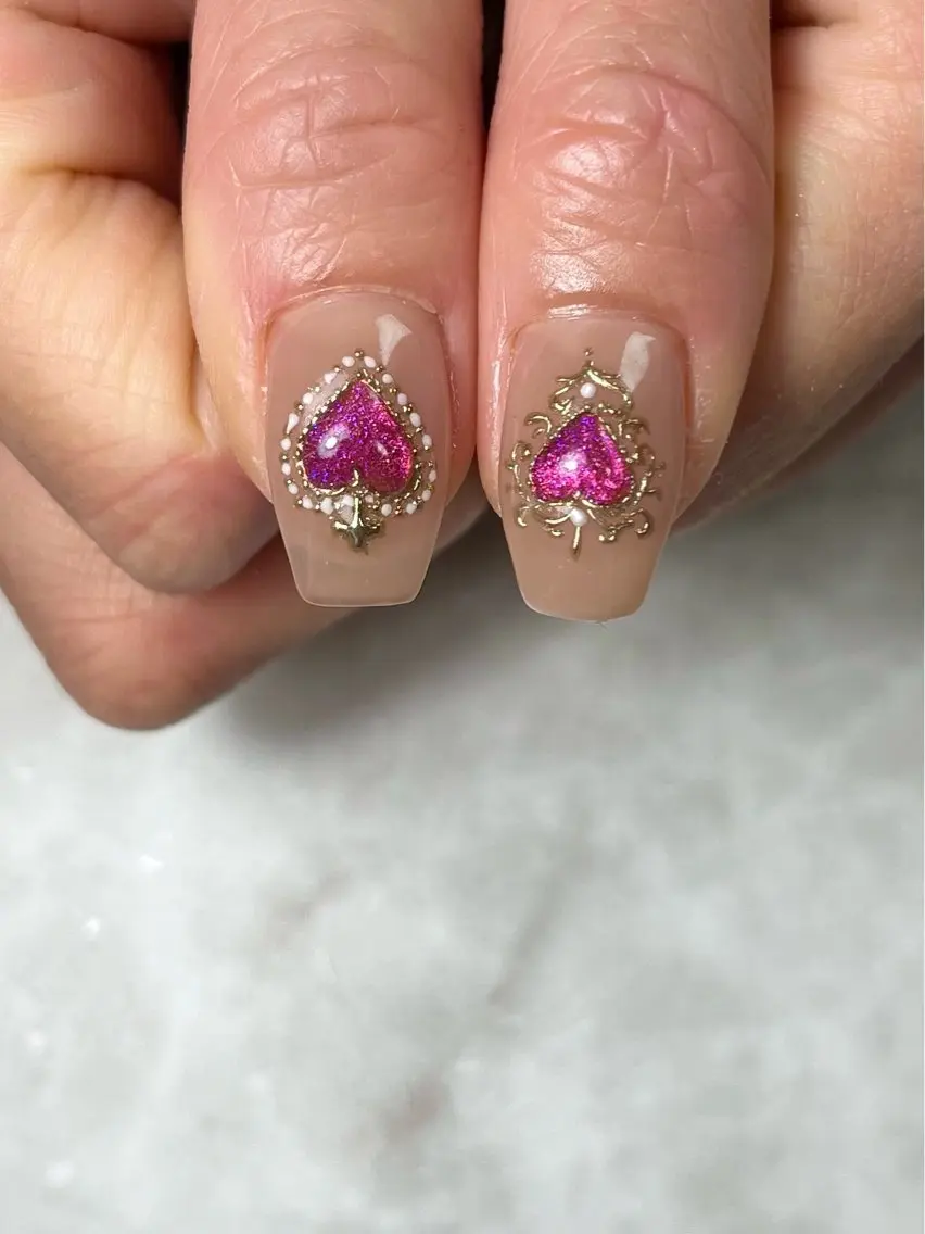 ネイル マグネットネイル ミラーネイル Nailsalon E's cafeのネイルデザイン