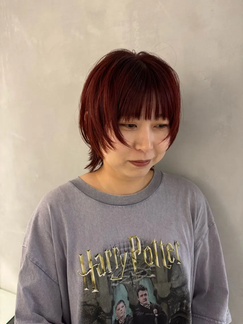 セミロング 新宿/顔周りカット +レイヤー＝しずく♩のヘアスタイル