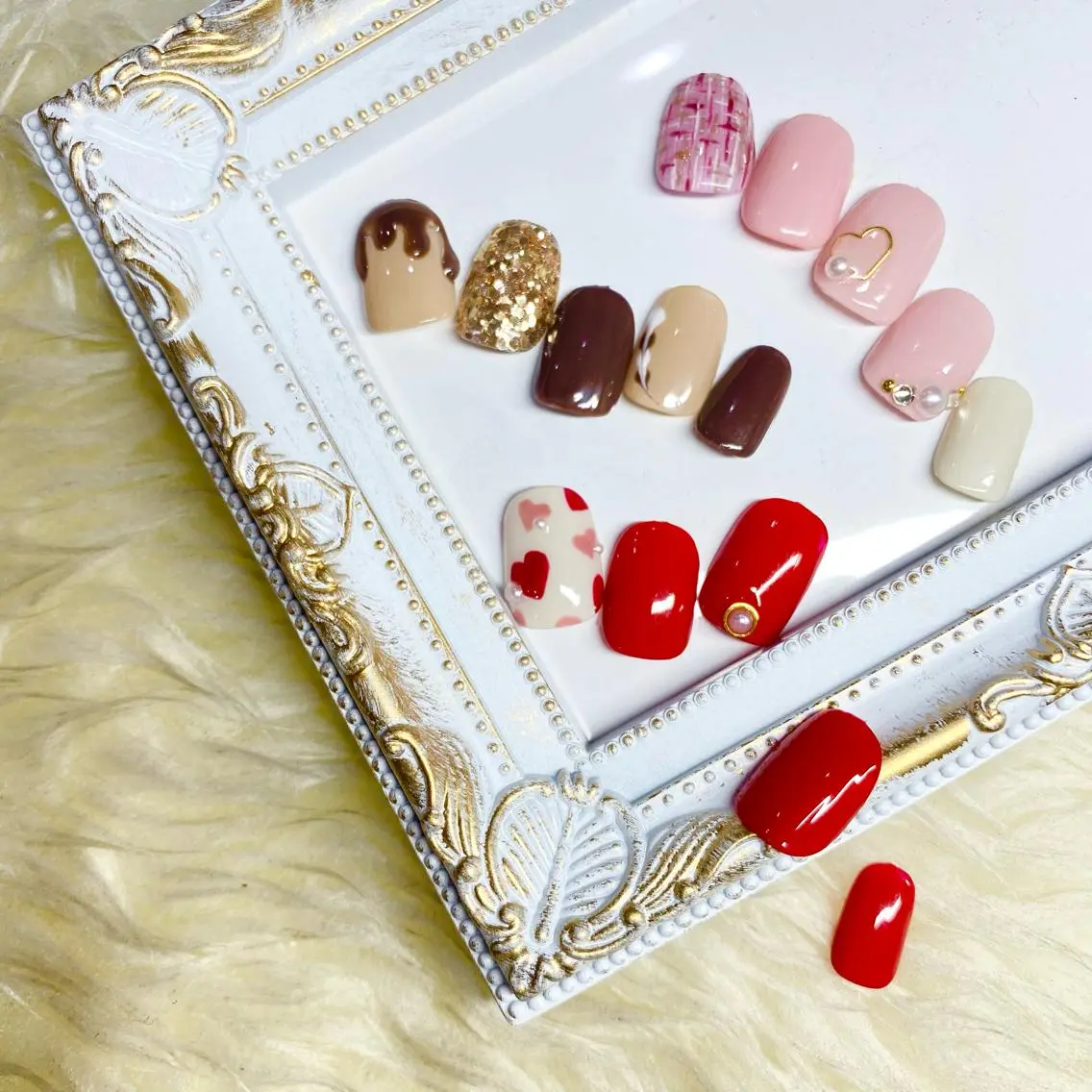 ネイル バレンタイン ハンドネイル Nail&eye Belire 新宿のネイルデザイン