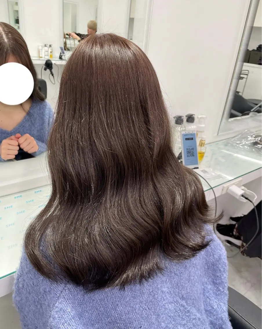 ロング カラー グレージュ ヘアカラー トリートメント ヘアセット ❄最強かわいいカラー ❄️MINA❄️のヘアスタイル