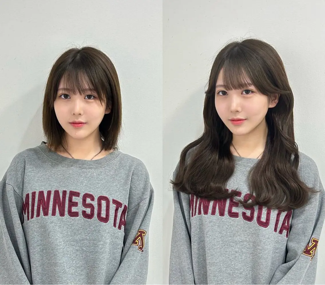 ロング エクステ コウ チホウのヘアスタイル