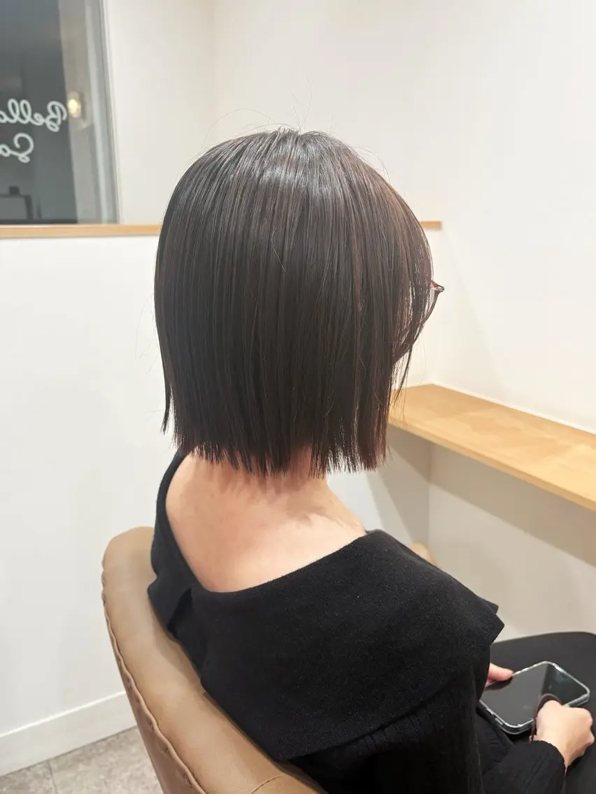 ショート 切りっぱなしボブ ボブ 福井 悠のヘアスタイル