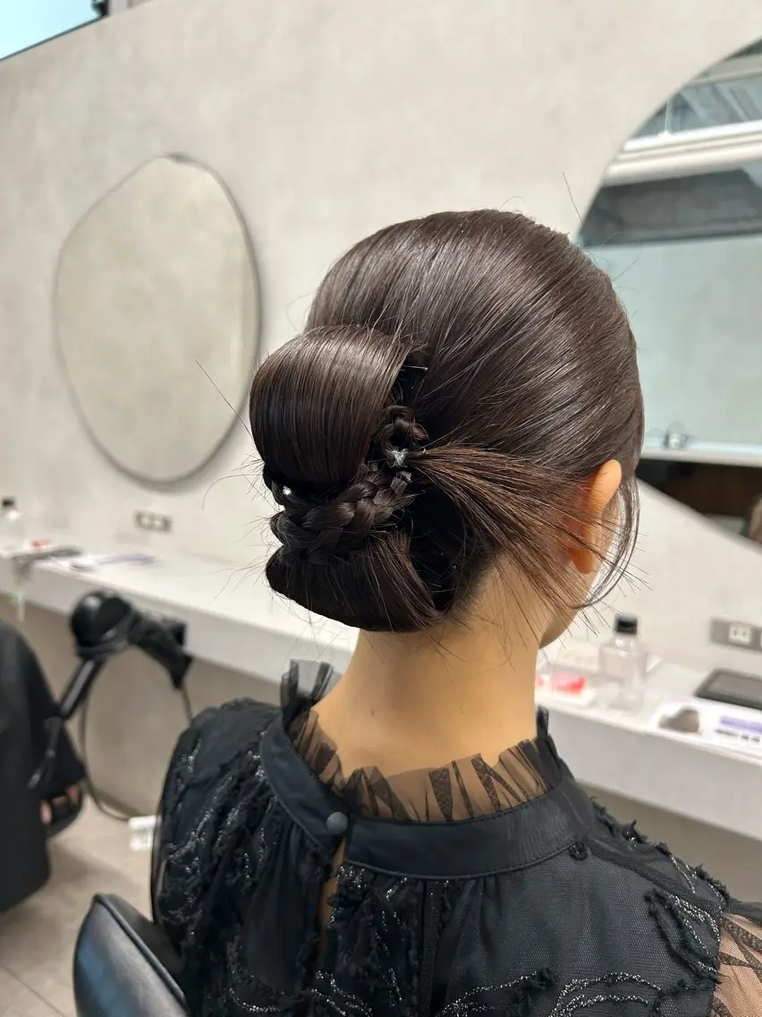 セミロング ヘアアレンジ ヘアセット 🎀HARU/透明感 ダブルカラー🔅のヘアスタイル