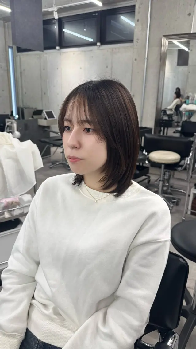 ミディアム ボブレイヤー ボブ レイヤーカット shio ハイトーン 💗【福岡天神】のヘアスタイル
