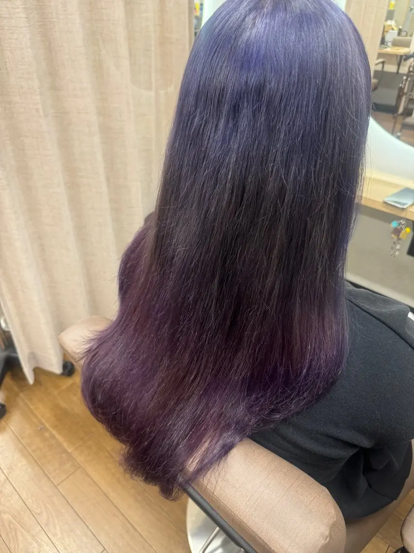 ロング カラー ブリーチ ラベンダーカラー パープルカラー カット ヘアカラー TELA HAIR 幕張本郷店 澤田のヘアスタイル