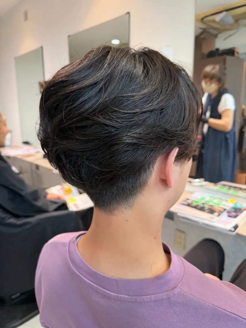 パーマ メンズ センターパート メンズ韓国風 韓国マッシュ マッシュ メンズパーマ カット パーマ 大木 拓瑞のヘアスタイル
