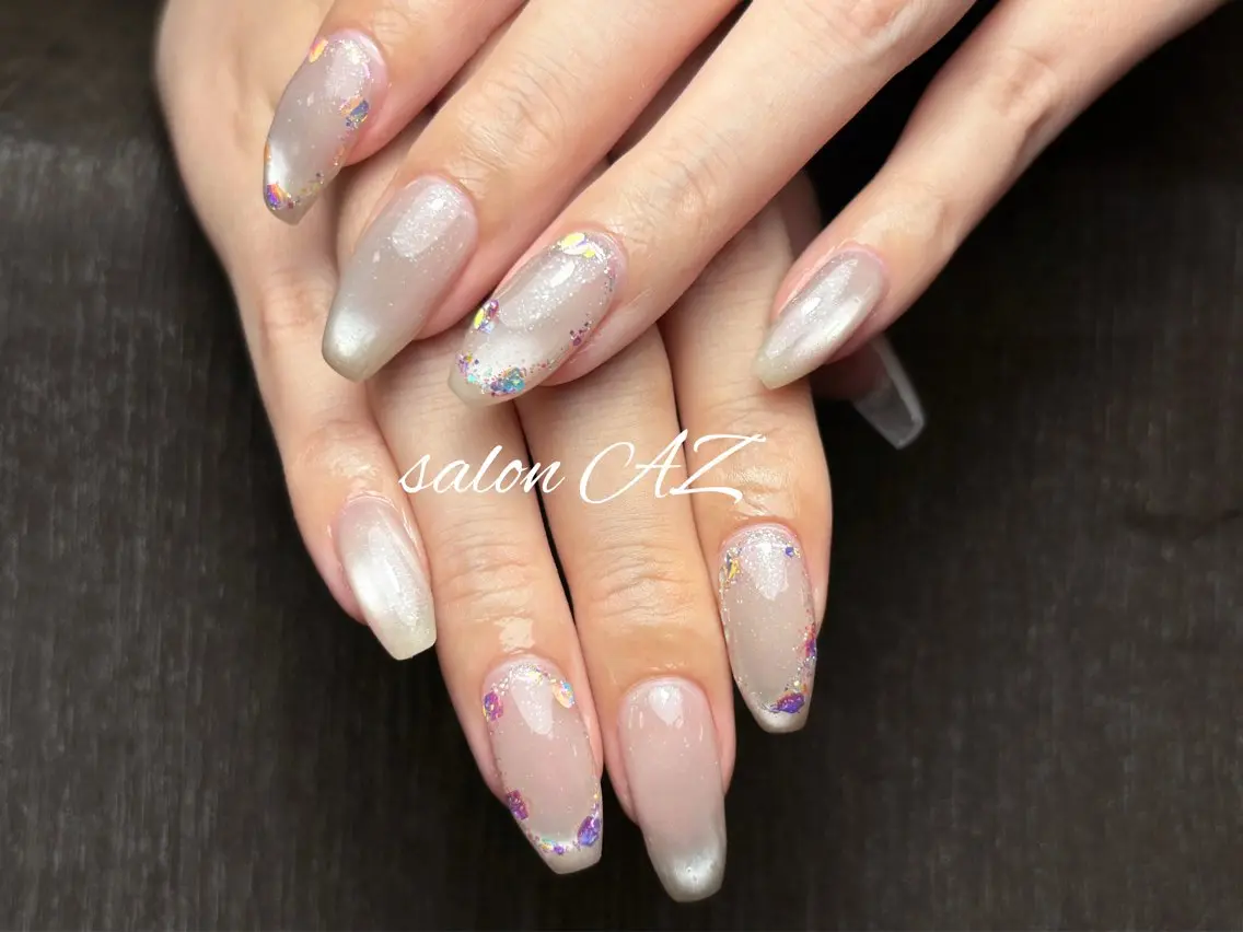 ネイル アートネイル 長さ出し フットネイル フレンチネイル ジェルネイル ハンドネイル salon AZのネイルデザイン