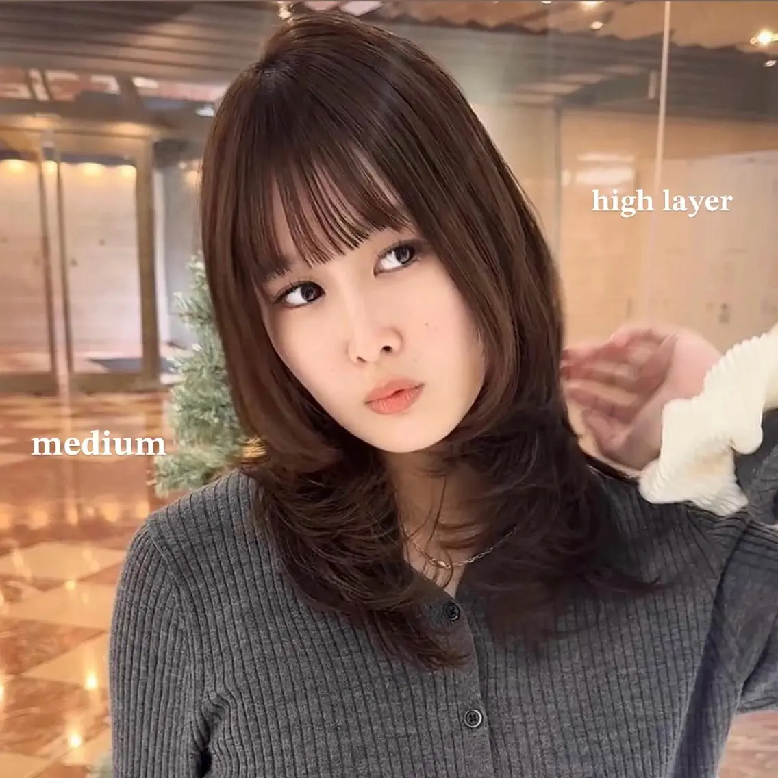 ミディアム カラー カット ヘアカラー ワンカールで決まるレ イヤー/角岡泉希🩶のヘアスタイル
