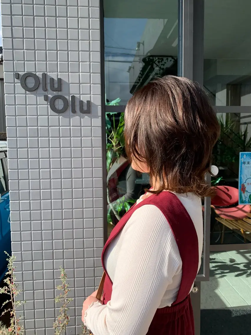ミディアム カラー OluOlu (オルオル)布川恭大のヘアスタイル