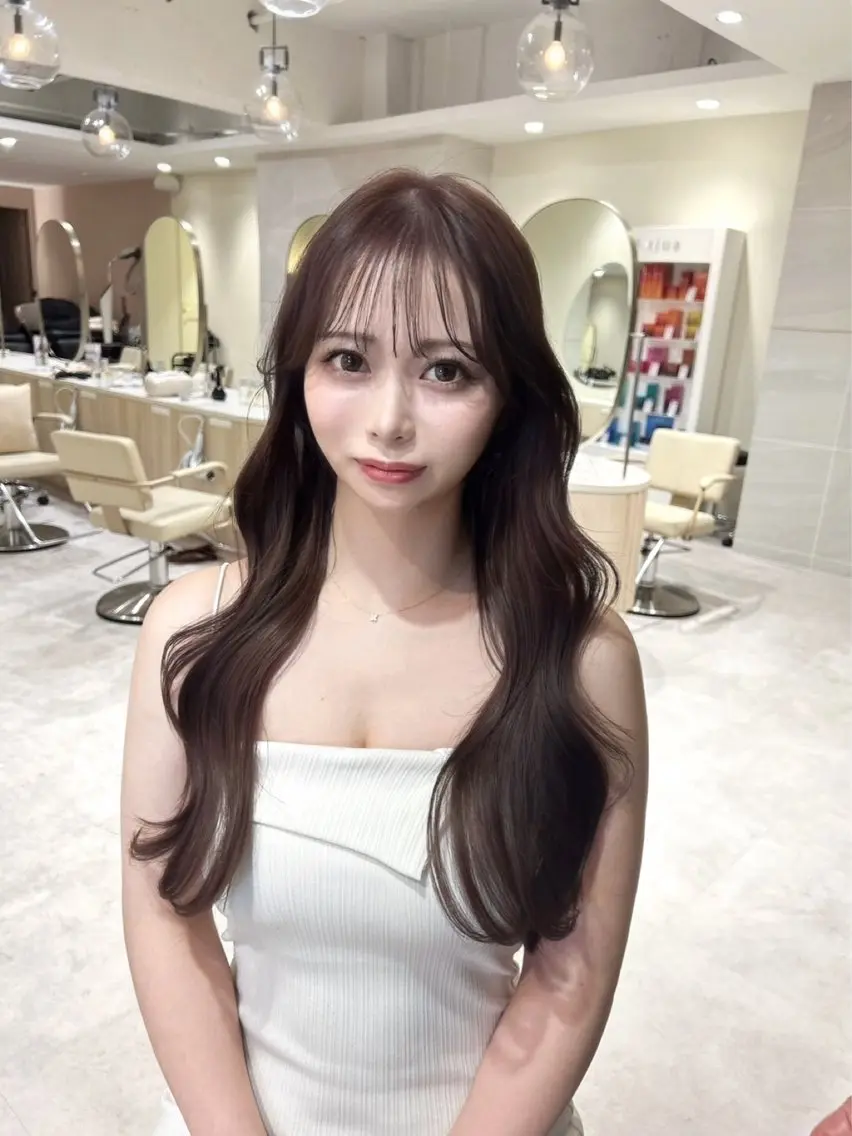 ロング カラー ブラウンカラー ヘーゼル イルミナカラー 韓国風ヘア 透明感カラー🌿 グレージュ🐺陽介のヘアスタイル