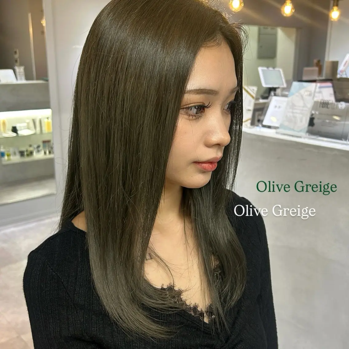 セミロング カラー オリーブカラー ヘアカラー トリートメント ヘッドスパ 似合わせ🎀 Miku♡のヘアスタイル
