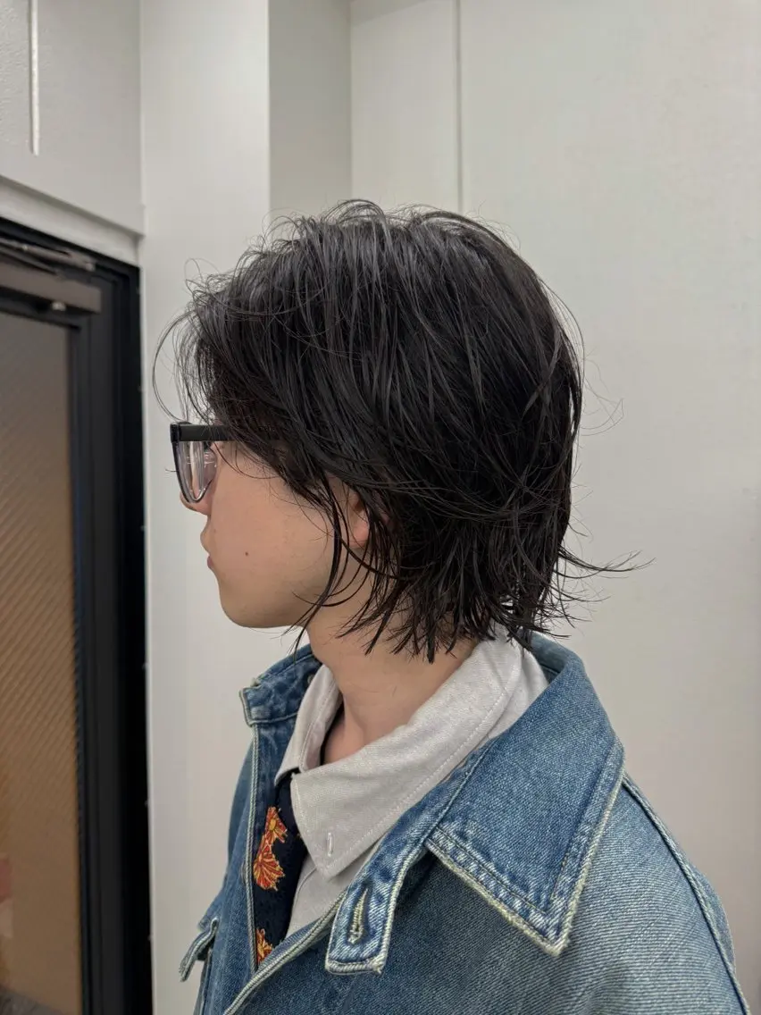 ミディアム パーマ メンズ カット パーマ 関 京磨のヘアスタイル
