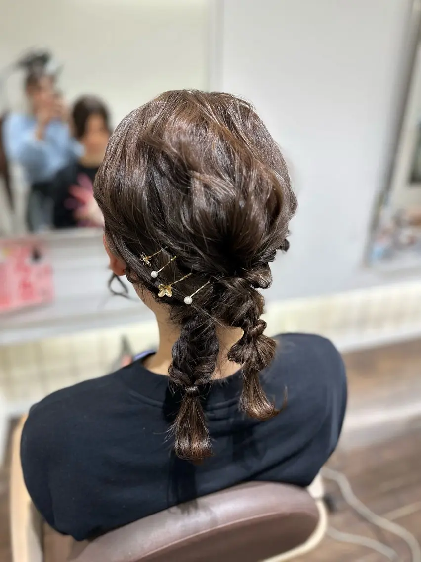 ミディアム ヘアアレンジ ヘアセット 韓国カラーお任せ❤️ アサコサユリ🎀の眉毛・アイブロウイメージ