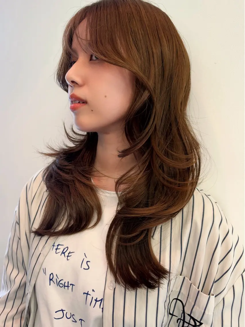 ロング 韓国風ヘア 縮毛矯正 カット パーマ トリートメント レイヤー/デジパ SAKIのヘアスタイル