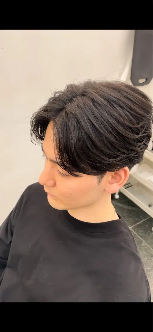 メンズカット＋ニュアンスパーマ🔥【 #韓国風パーマ#直毛パーマ #ナチュラルパーマ #ゆるふわパーマ#メンズヘア 】の写真