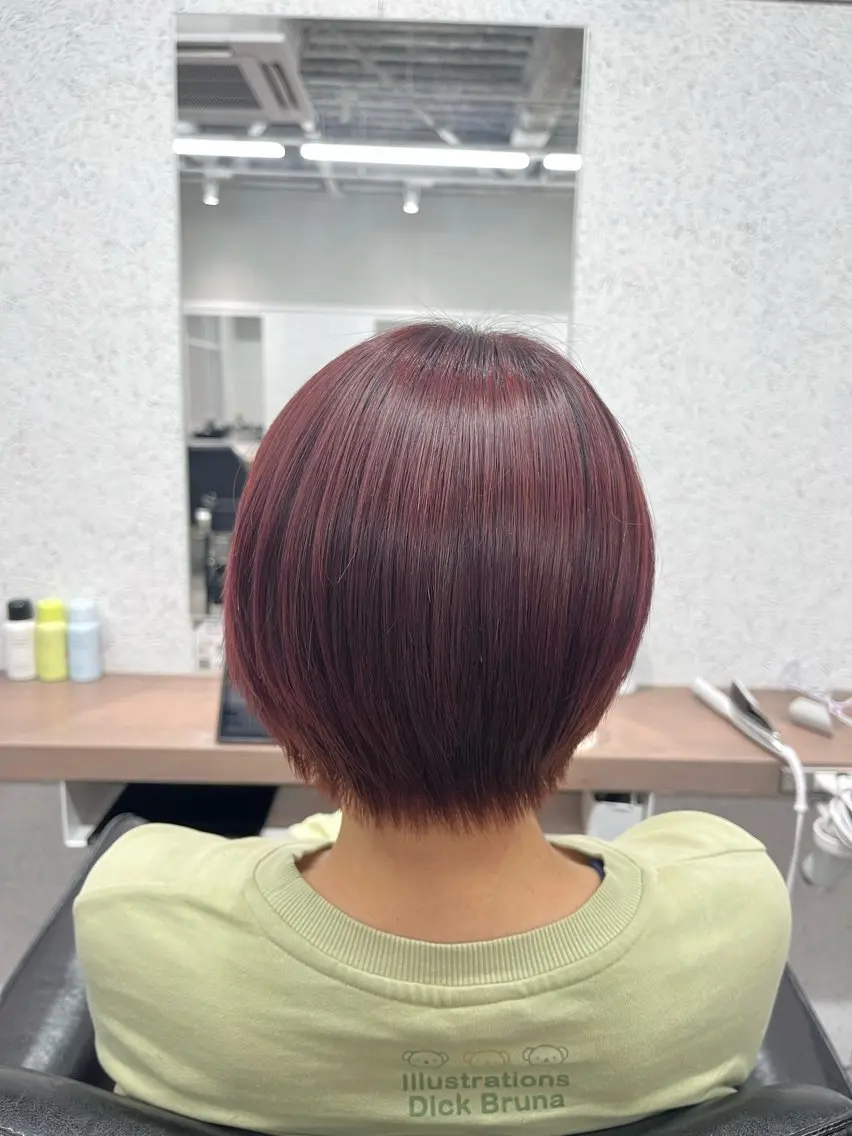 ショート ショートボブ ボブ レイヤーカット ショートヘア カット ヘアカラー ボブ/透明感カラー/ 髪質改善/🌙/ルナのヘアスタイル