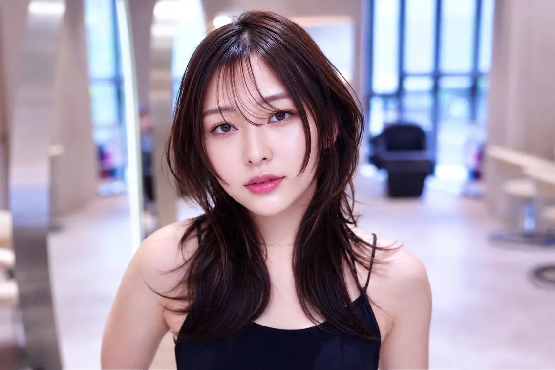 ミディアム カット ヘアカラー 渋谷/韓国レイヤー ハッシュ/堅亘のヘアスタイル