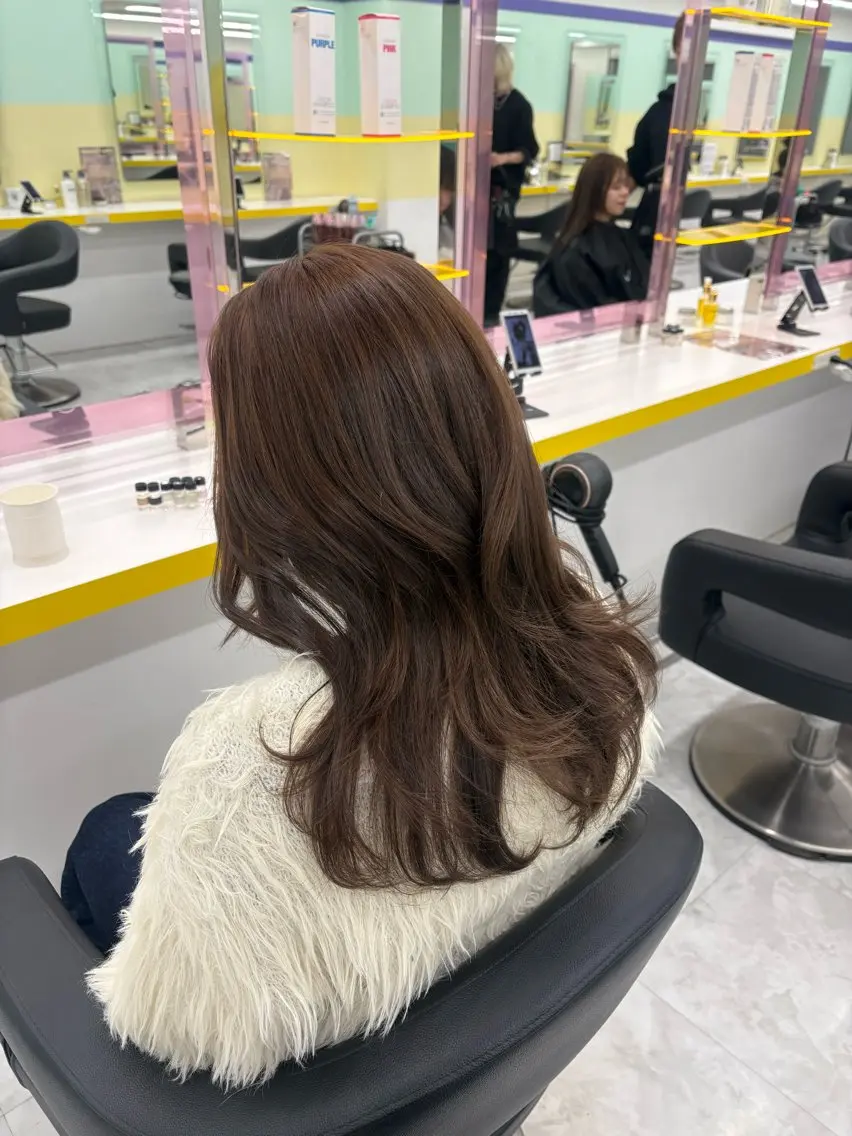 ロング カラー カット ヘアカラー ベージュ×レイヤー 🤎横浜/miu🤎のヘアスタイル