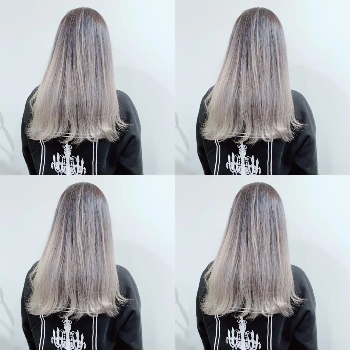 ロング アッシュ ハイライト レイヤーカット カット ヘアカラー Selene hair OSAKAのヘアスタイル