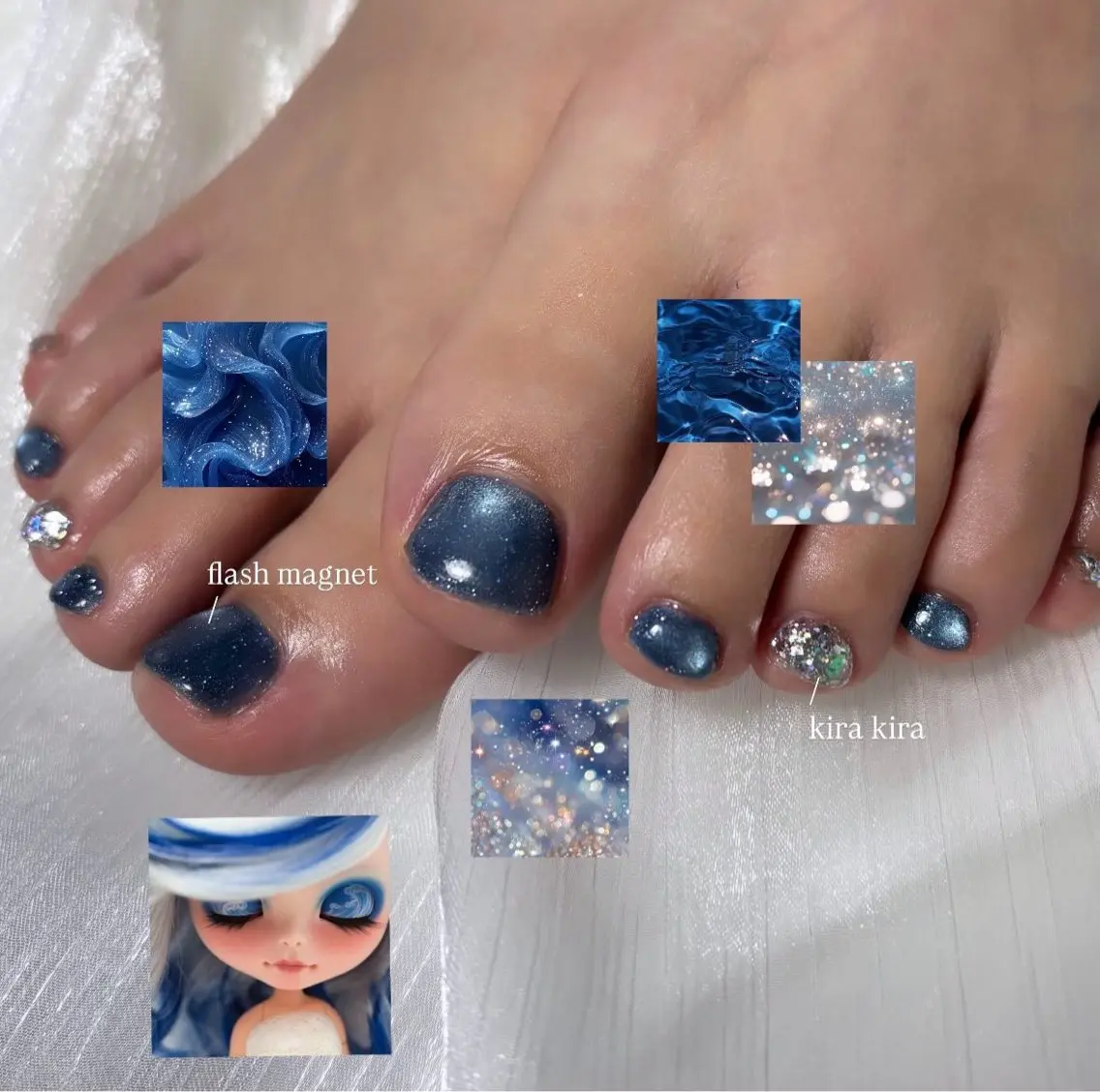 ネイル ラメ(グリッター) マグネットネイル ’ohana. ／ AKANEのネイルデザイン