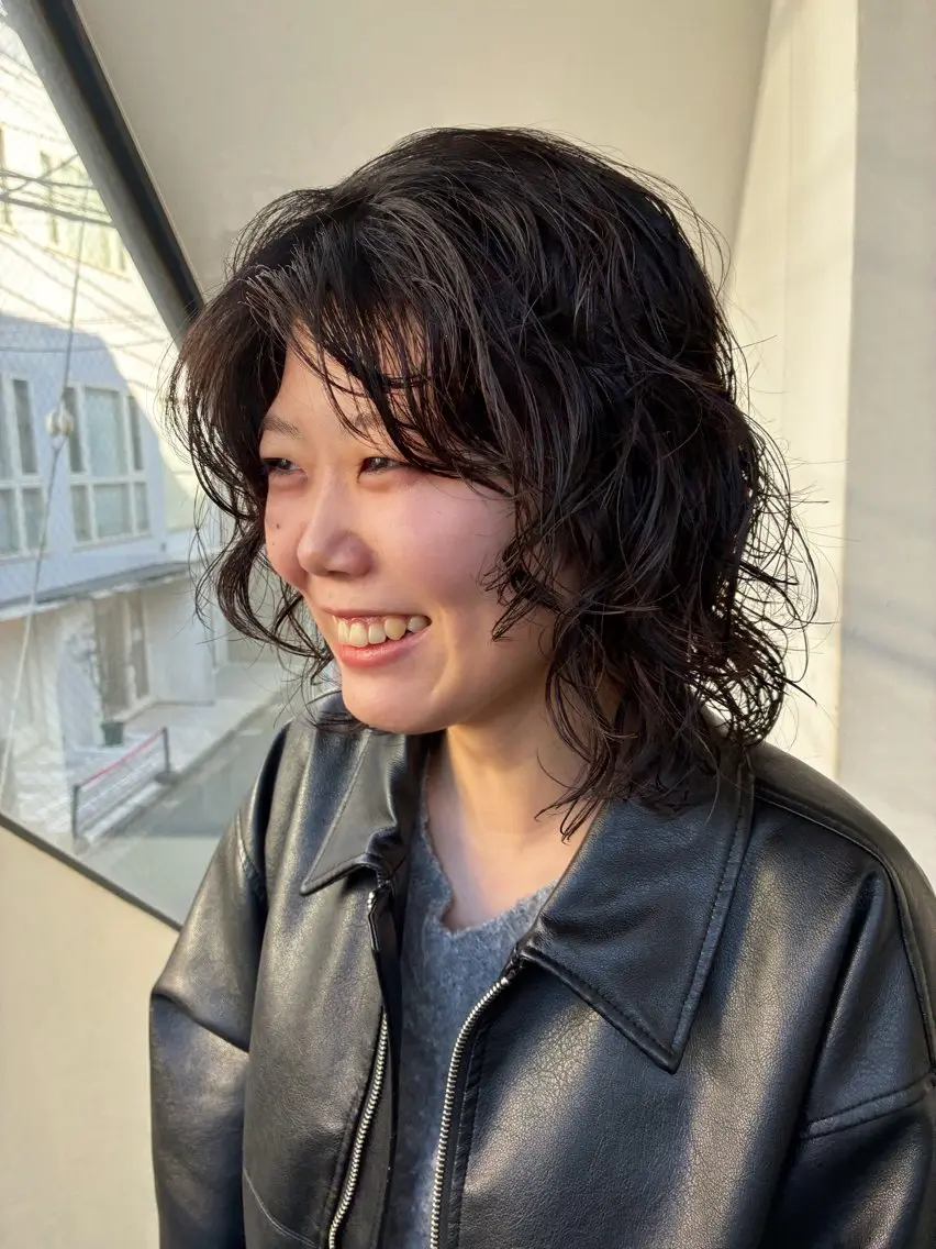セミロング パーマ セミロングパーマ レイヤーカット カット パーマ レイヤーパーマ 竹之内竜矢のヘアスタイル