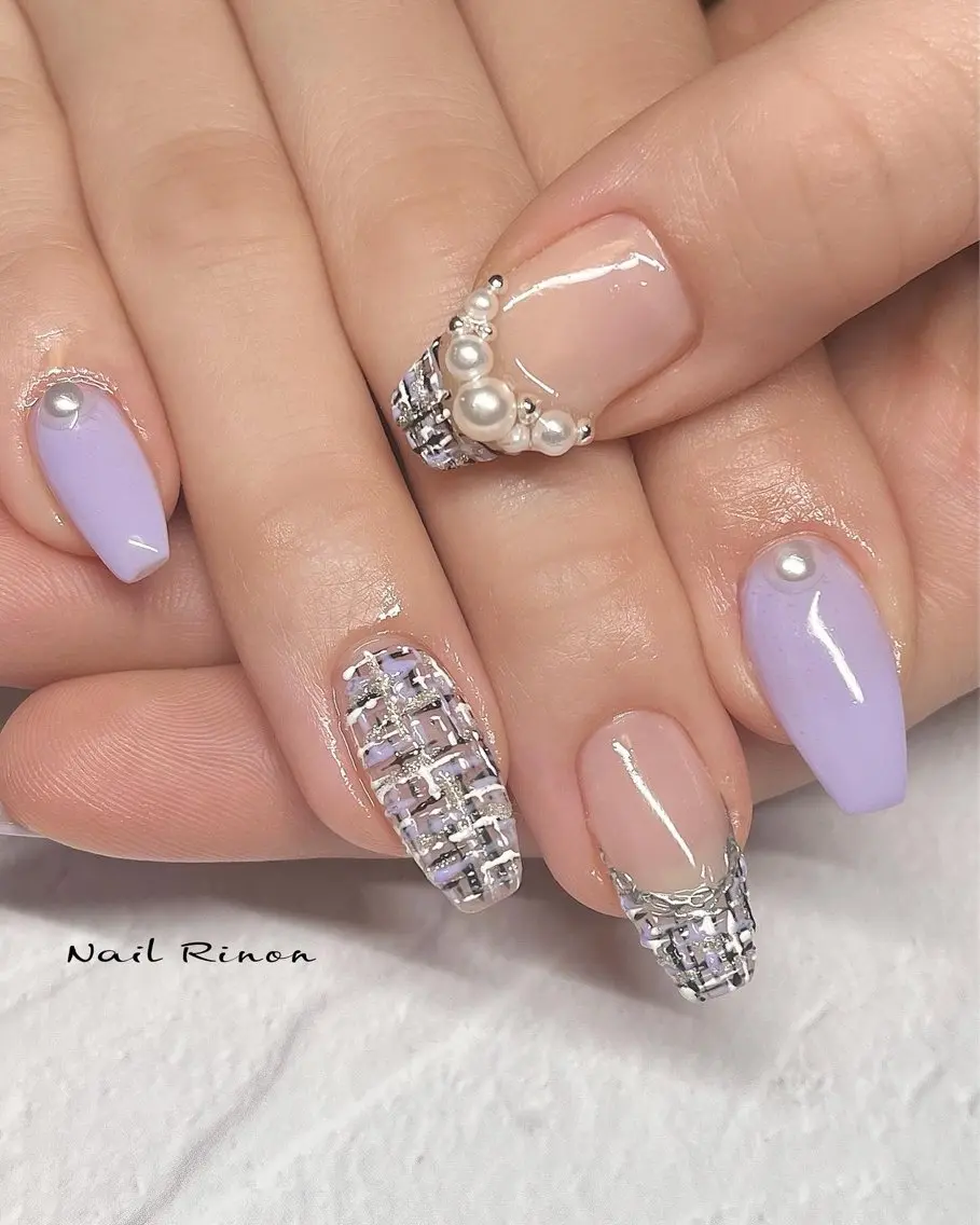 ネイル ツイードネイル ハンドネイル Nail Rinonのネイルデザイン
