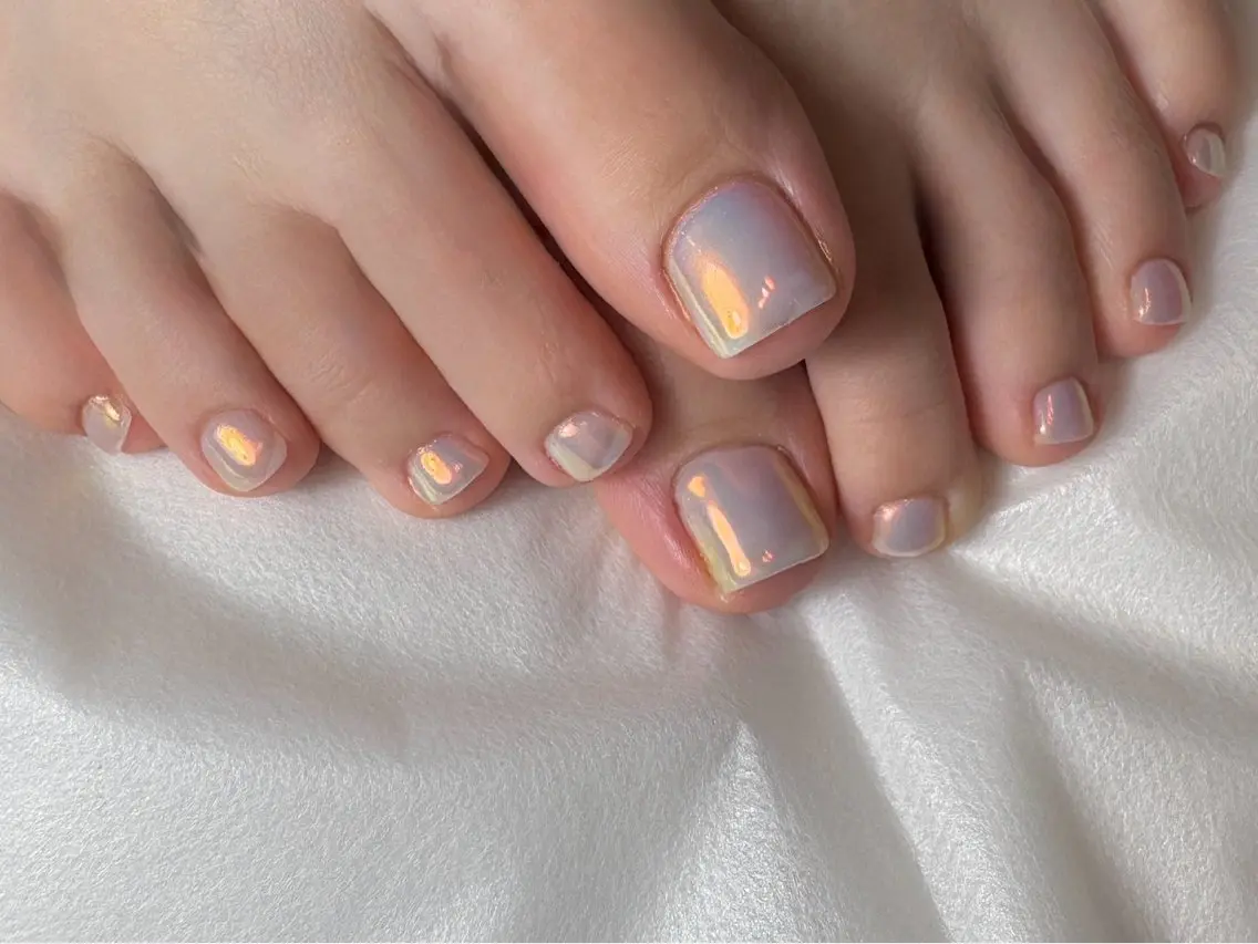ネイル ミラーネイル ワンカラーネイル フットネイル THE NAILERYのネイルデザイン