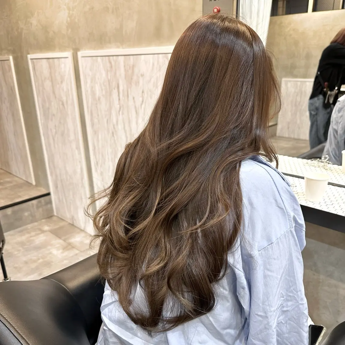 ロング カット ヘアカラー トリートメント 🌹ハッシュカット、 レイヤー韓国ヘア🌹のヘアスタイル