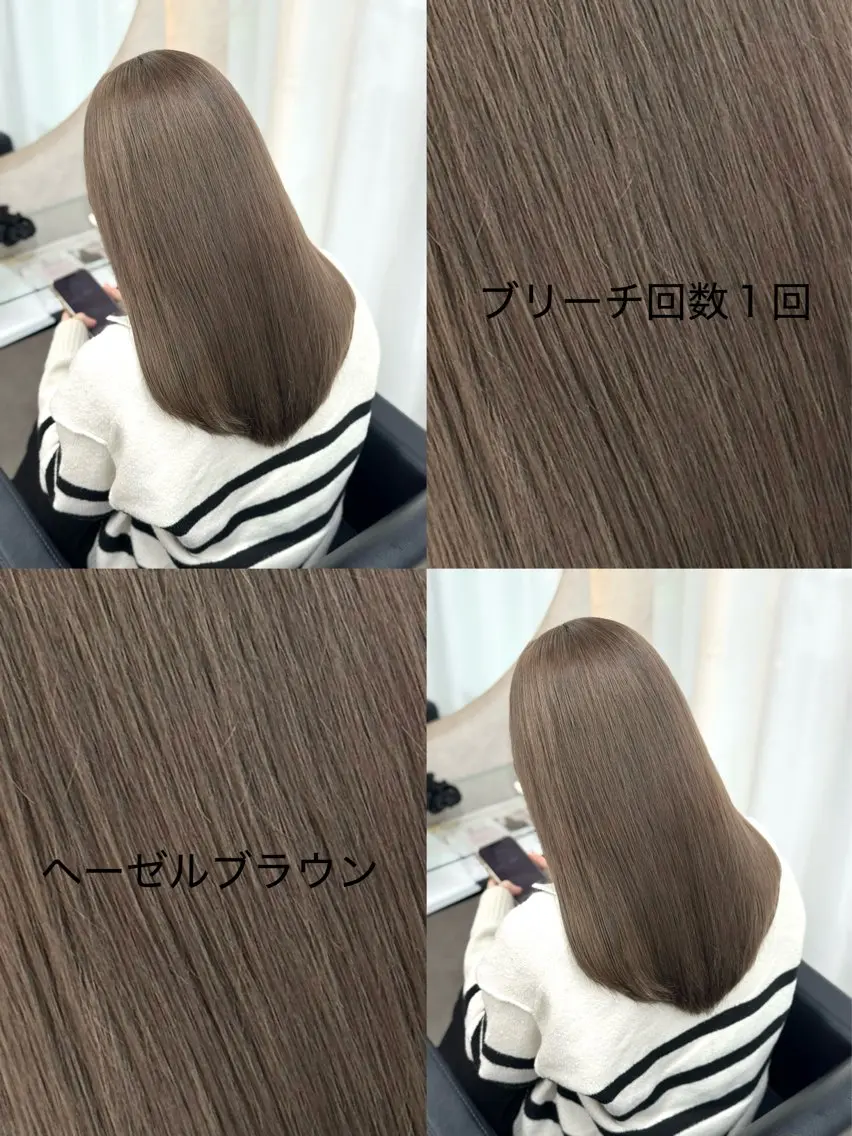 ミディアム カット ヘアカラー ケアブリーチ🌺 透明感🪽とわのヘアスタイル