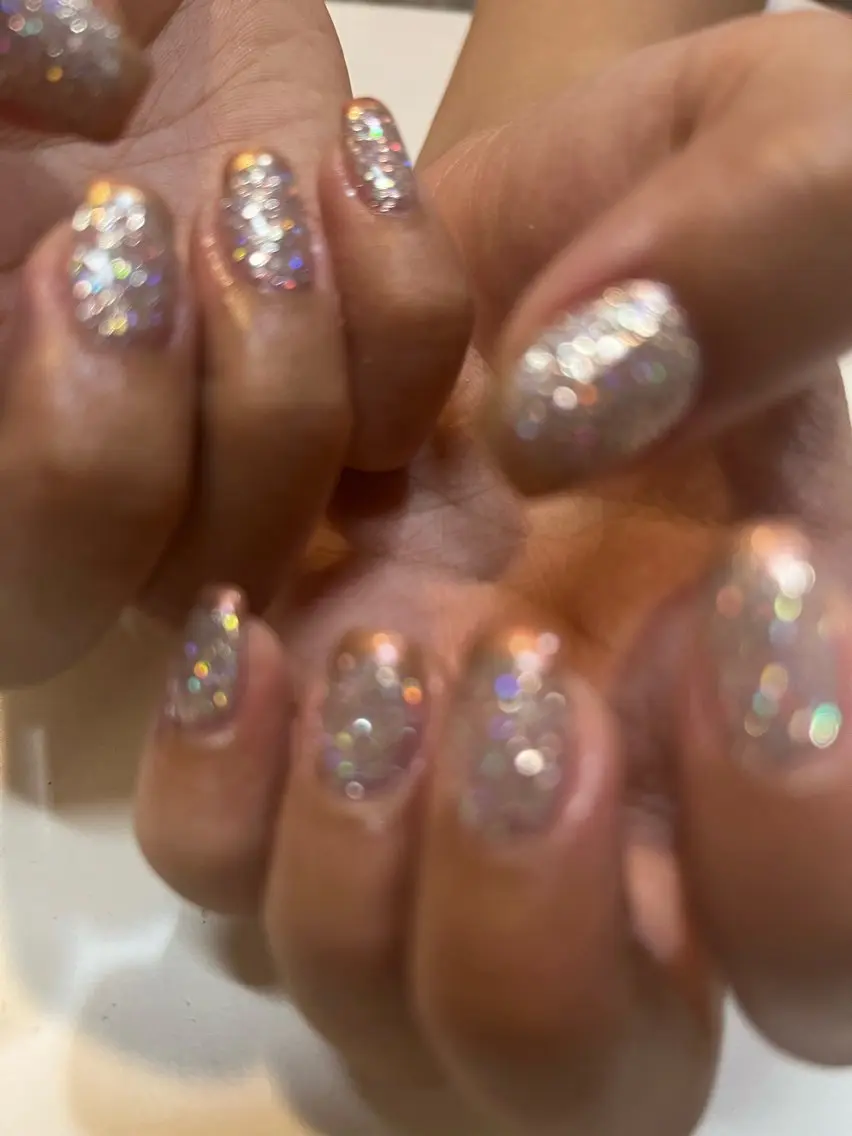 ネイル フレンチネイル ラメ(グリッター) ミラーネイル rio nailのネイルデザイン