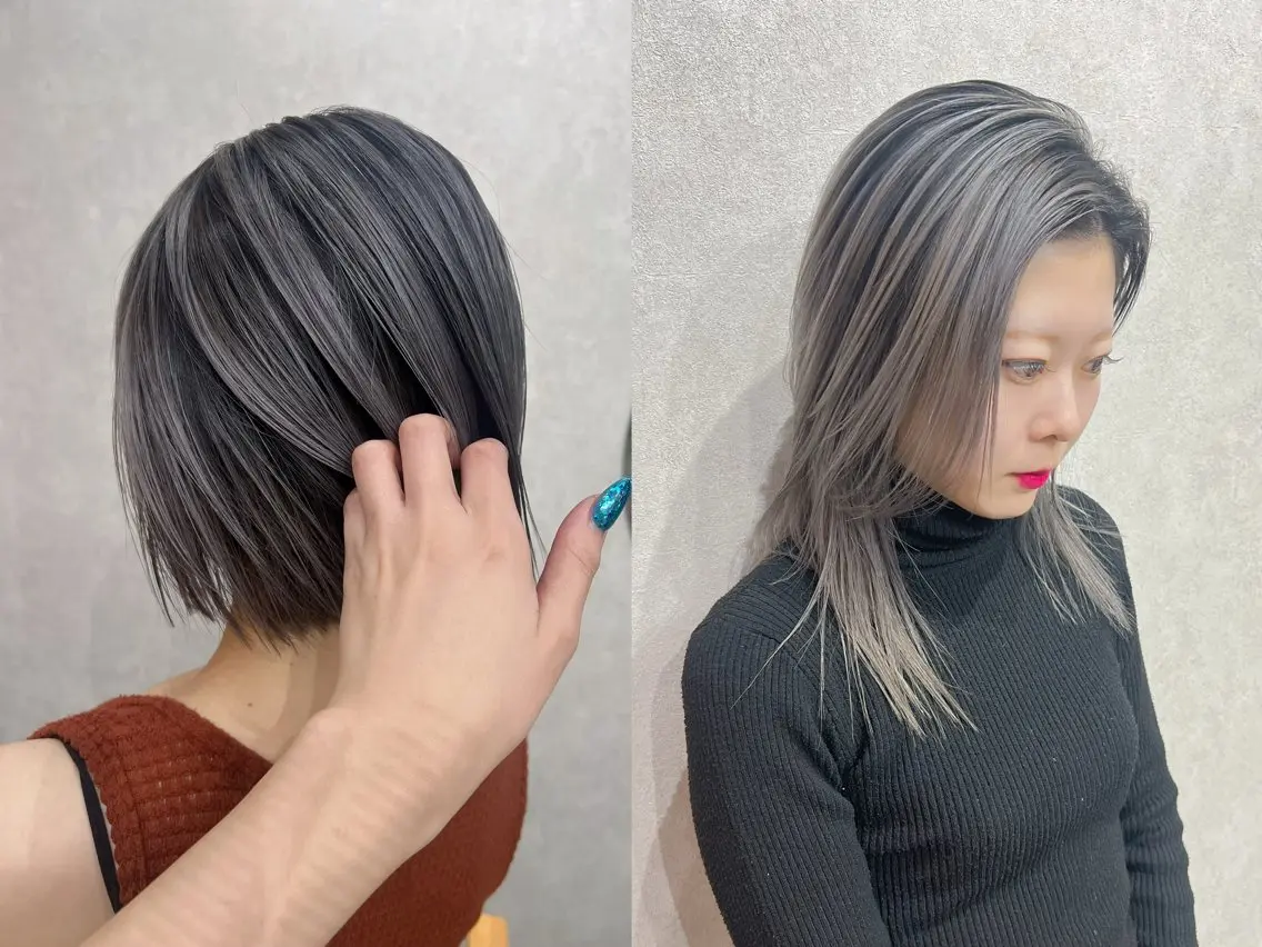 ミディアム カラー バレイヤージュ ブリーチ 透明感カラー グラデーションカラー ハイトーンカラー ヘアカラー トリートメント YUI ハイトーンカラーのヘアスタイル