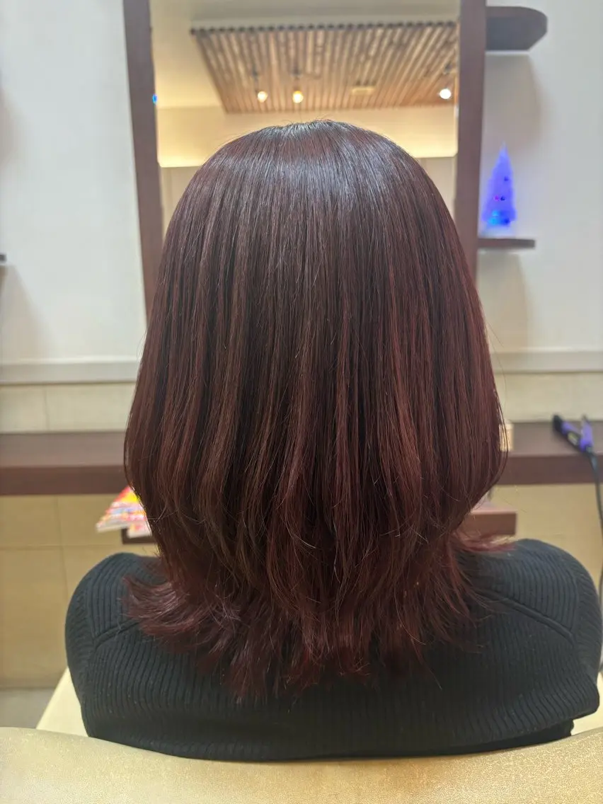 セミロング ピンクブラウン 垣内 彩伽のヘアスタイル