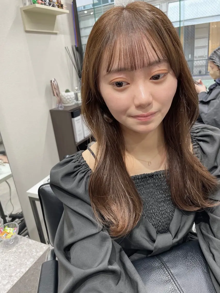 ロング カラー カット ヘアカラー トリートメント 髪質改善will hairdesignのヘアスタイル