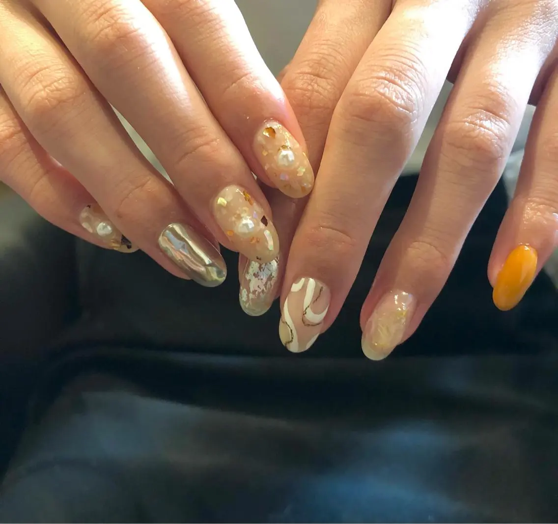 ネイル パラあり！フィルイン 美フォルムのネイルデザイン