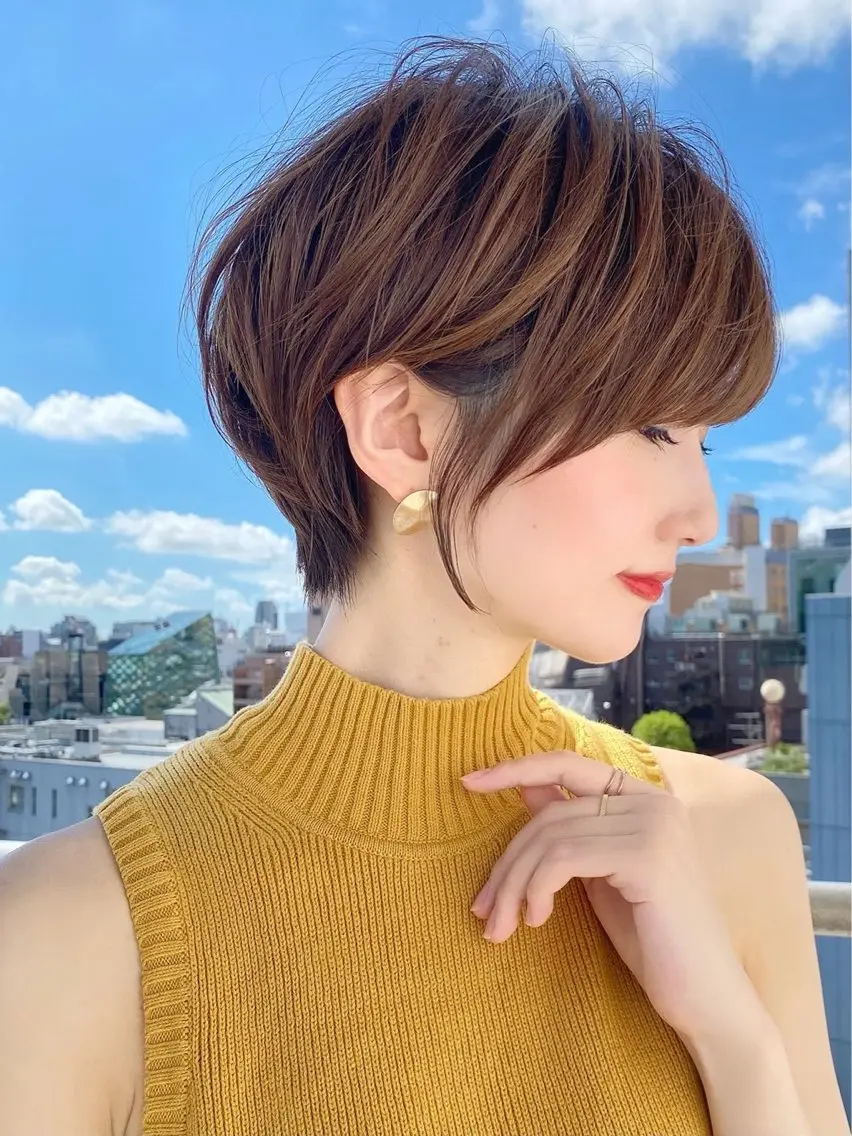 ショート カラー カット ヘアカラー トリートメント 🌟透明感カラー× 小顔カット いっせいのヘアスタイル