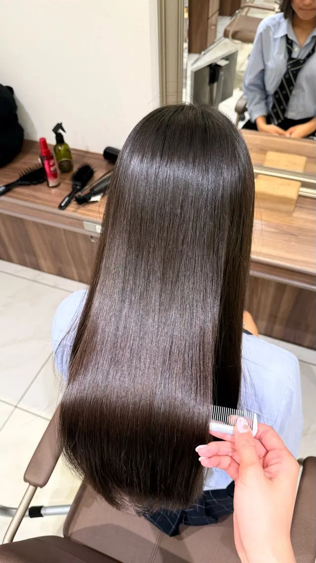 ロング パーマ 縮毛矯正 縮毛矯正 桜新町/ Mea⭐︎のヘアスタイル