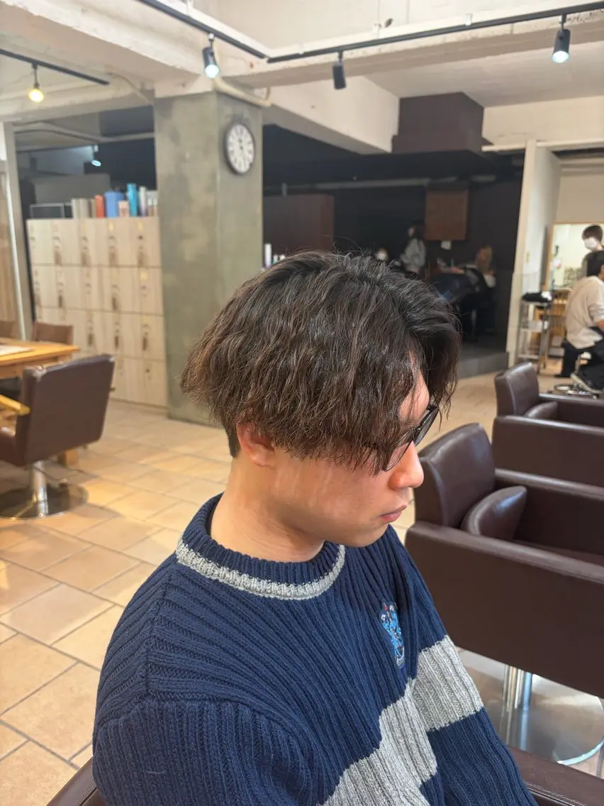 メンズ カット パーマ 杉田 虹夢のヘアスタイル