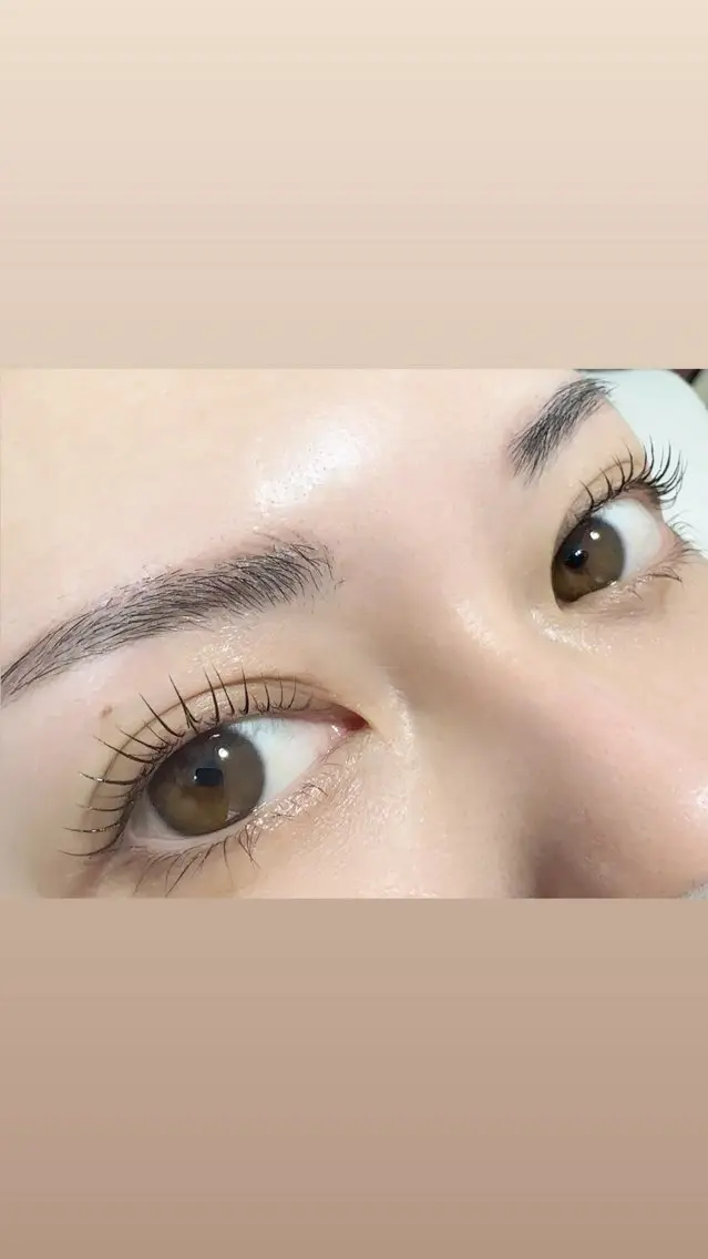 韓国風デザインまつ毛パーマ+美眉(wax•眉カット•間引き•保湿•仕上げ)ケラチンまつ毛ブラックカラーは+1100円★の写真